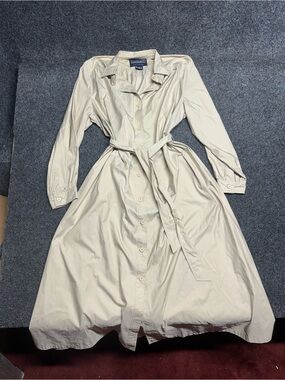 Vintage Trench Shirt Dress Lands End Belted Chic Old Money Utility Gorpcore
